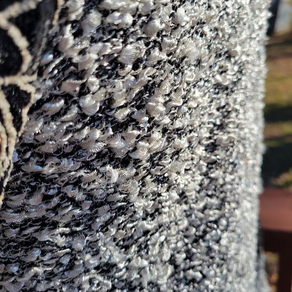 Anthropologie Escio Women's Black Ivory Long Lace Sleeve Wide Neck Sweater Sz S - Picture 11 of 16